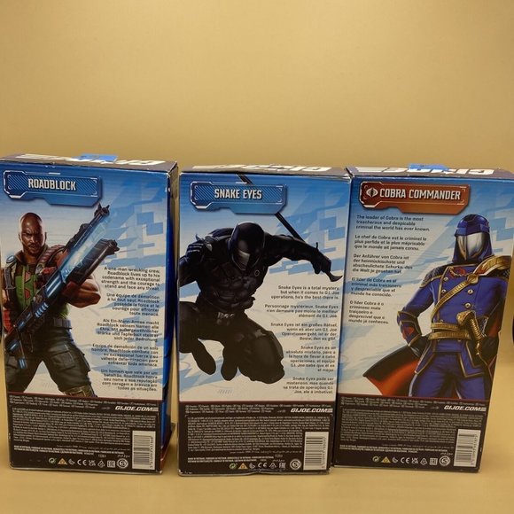 Hasbro GI Joe Lot Of 3 Snake Eyes Cobra Commander Roadblock Action Figures New - Picture 7 of 7
